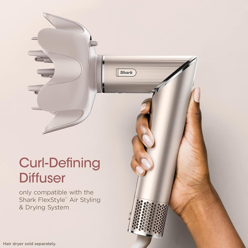 Shark XSKHD4DA FlexStyle Curl-Defining Diffuser, Attachment for FlexStyle Blow Dryers, Styling Tool for Wavy, Curly, and Coily Hair, Enhance Natural Curls, Extendable Prongs, Stone - Image 4